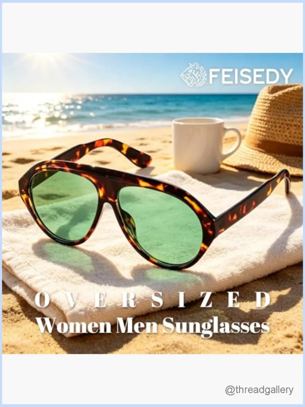 Retro Oversized Aviator Sunglasses UV400 Protection Shades